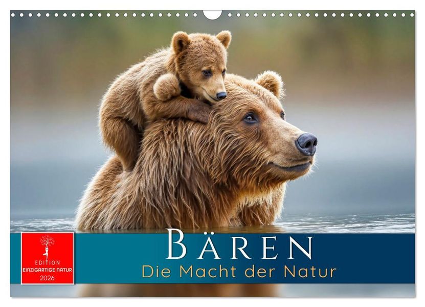 Bären - Die Macht der Natur (Wandkalender 2026 DIN A3 quer) CALVENDO Monatskalender