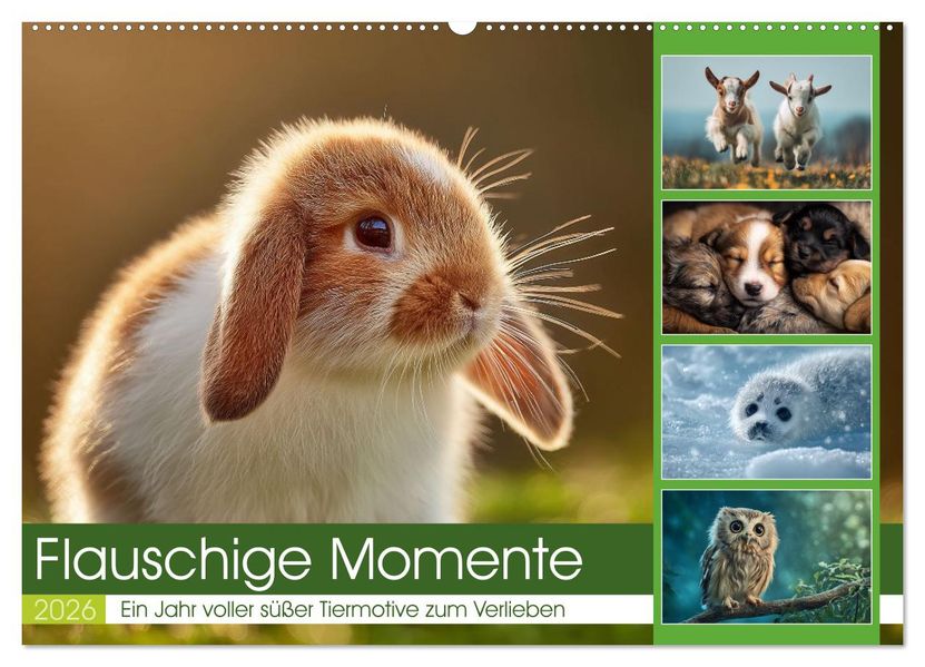 Flauschige Momente (Wandkalender 2026 DIN A2 quer) CALVENDO Monatskalender