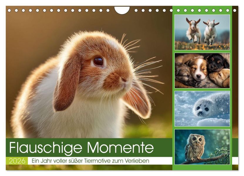 Flauschige Momente (Wandkalender 2026 DIN A4 quer) CALVENDO Monatskalender