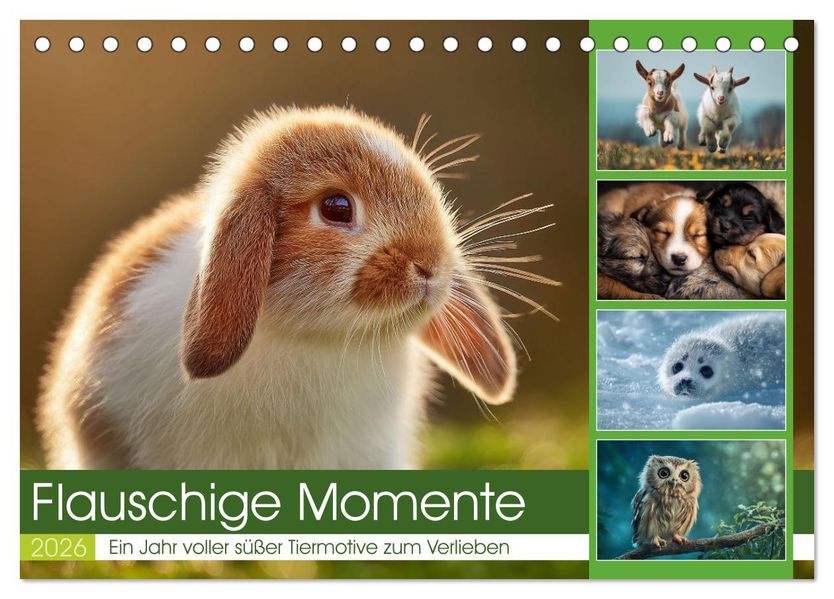Flauschige Momente (Tischkalender 2026 DIN A5 quer) CALVENDO Monatskalender
