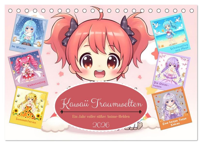 Kawaii Traumwelten (Tischkalender 2026 DIN A5 quer) CALVENDO Monatskalender