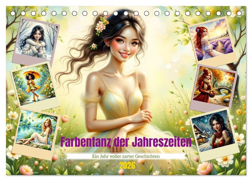 Farbentanz der Jahreszeiten (Tischkalender 2026 DIN A5 quer) CALVENDO Monatskalender