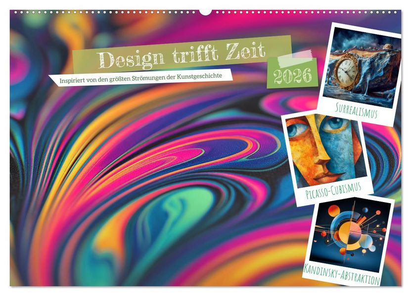 Design trifft Zeit (Wandkalender 2026 DIN A2 quer) CALVENDO Monatskalender