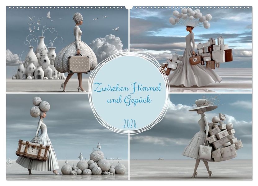 Zwischen Himmel und Gepäck (Wandkalender 2026 DIN A2 quer) CALVENDO Monatskalender