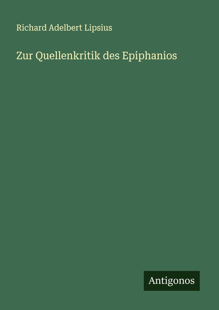 Zur Quellenkritik des Epiphanios