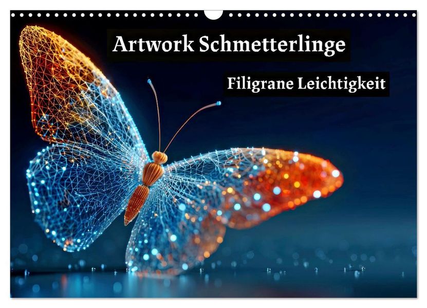 Artwork Schmetterlinge - Filigrane Leichtigkeit (Wandkalender 2026 DIN A3 quer) CALVENDO Monatskalender