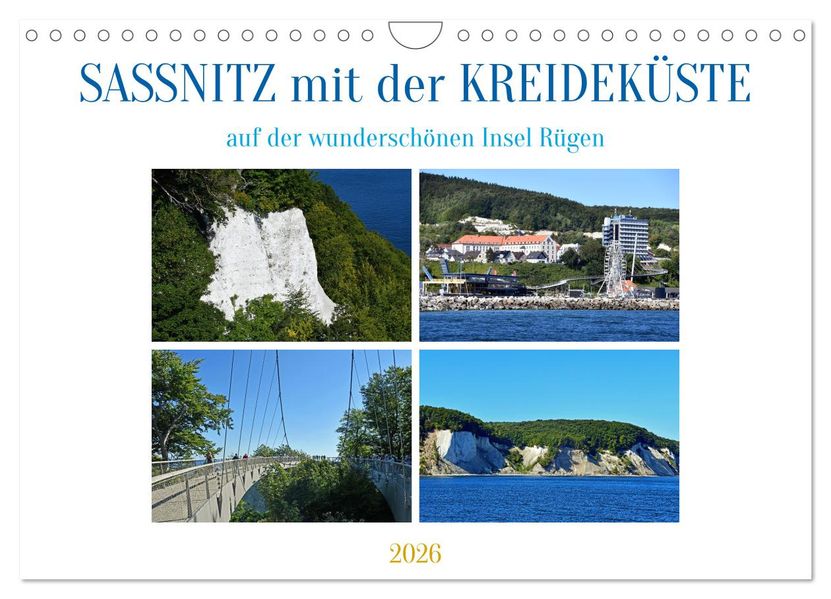 Sassnitz mit der Kreideküste (Wandkalender 2026 DIN A4 quer) CALVENDO Monatskalender