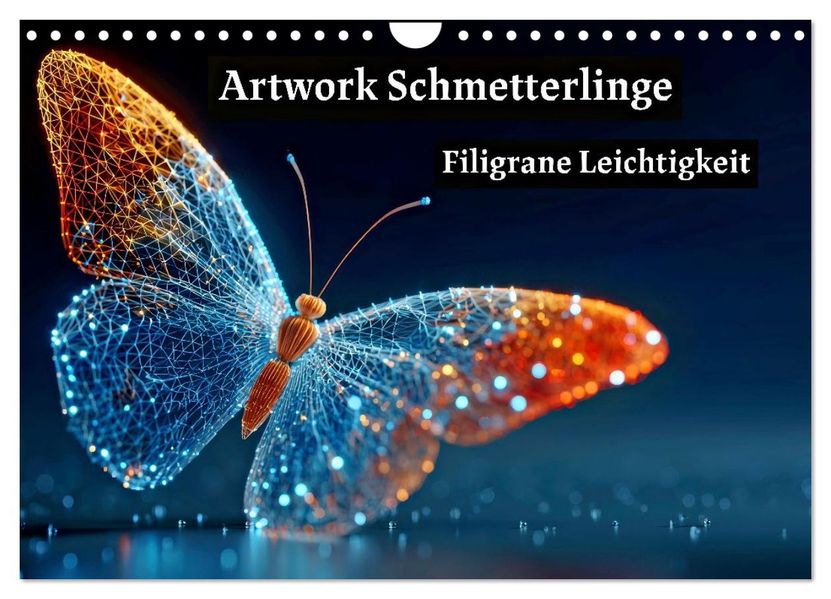 Artwork Schmetterlinge - Filigrane Leichtigkeit (Wandkalender 2026 DIN A4 quer) CALVENDO Monatskalender