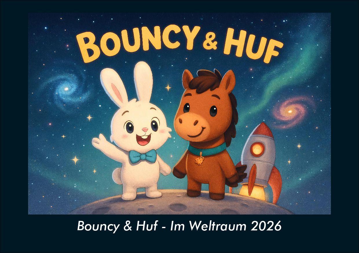 Bouncy & Huf - Im Weltraum 2026 Fotokalender DIN A5