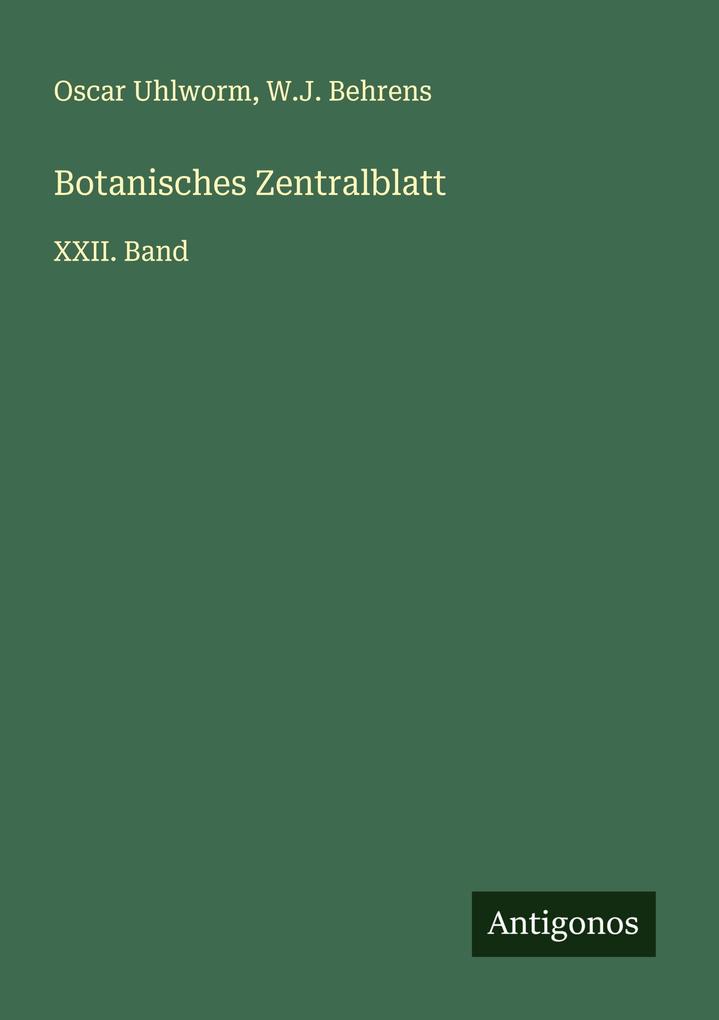 Botanisches Zentralblatt