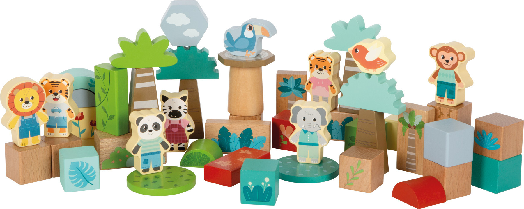 Holzbausteine 'Jungle Friends'