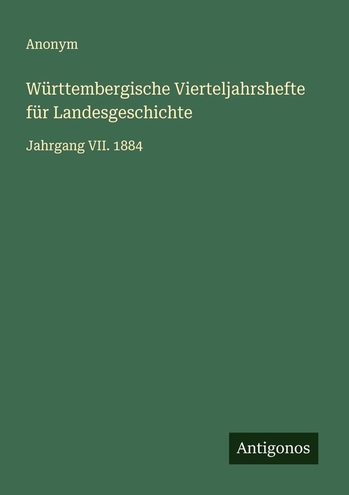 Württembergische Vierteljahrshefte für Landesgeschichte