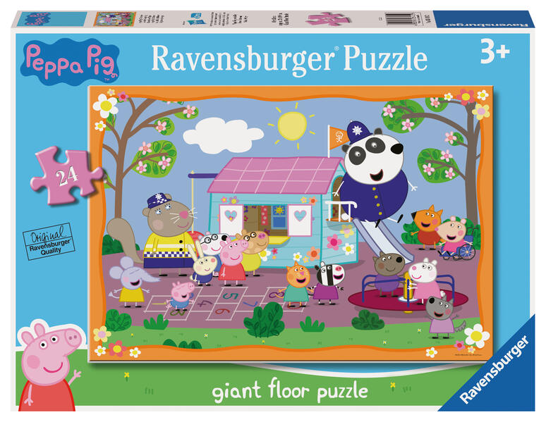 Ravensburger Kinderpuzzle 03141 - Peppa Pigs Clubhouse - Bodenpuzzle mit 24 großen Puzzleteilen für Peppa Wutz-Fans ab 3 Jahren