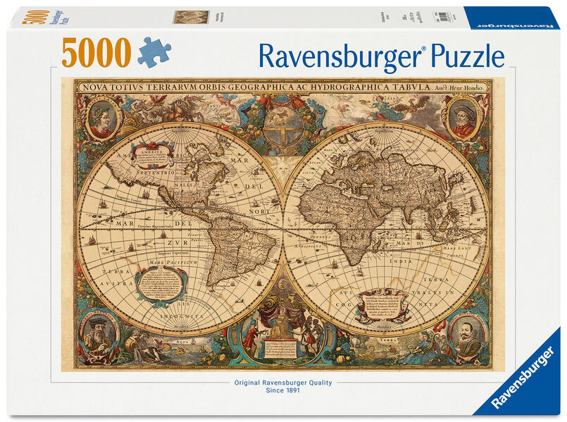Erwachsenenpuzzle 5000 Teile - Historische Weltkarte Henricus Hondius 1630