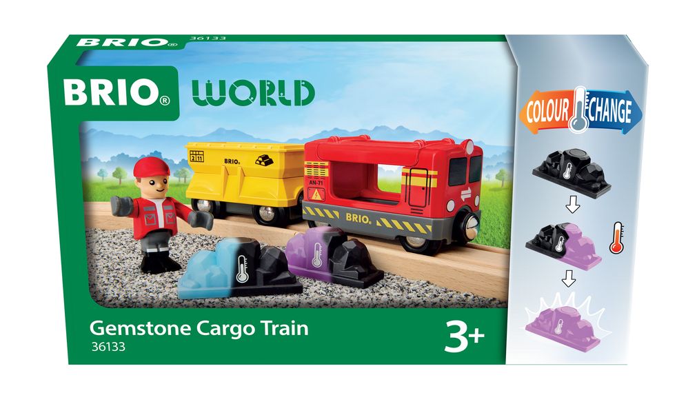 Güterzug mit Farbwechsel-Zubehör / Spielzeug-Eisenbahn - Edelstein mit Farbwechsel bei Kälte / Wärme / Zug für Kinder ab 3 Jahren