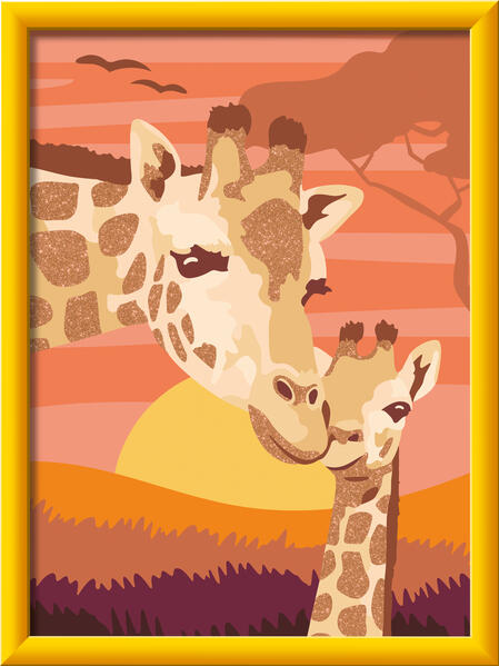 CreArt Malen nach Zahlen Kinder - Giraffe mit Baby