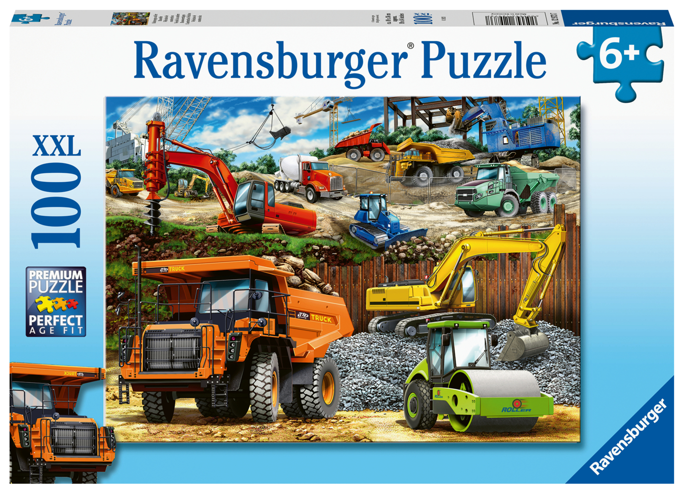 Kinderpuzzle 100 XXL Teile - Fahrzeuge auf der Baustelle