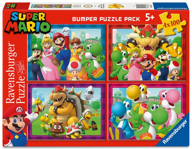 Kinderpuzzle 4x100 Teile - Nintendo Super Mario - Zeit für Mario!