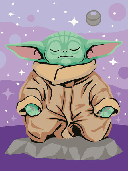 CreArt Malen nach Zahlen Adults Trend - Star Wars Meditierender Grogu