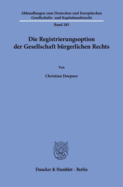 Die Registrierungsoption der Gesellschaft bürgerlichen Rechts