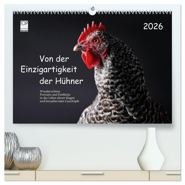 Von der Einzigartigkeit der Hühner 2026 (hochwertiger Premium Wandkalender 2026 DIN A2 quer) Kunstdruck in Hochglanz