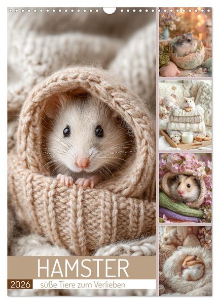 Hamster - süße Tiere zum Verlieben (Wandkalender 2026 DIN A3 hoch) CALVENDO Monatskalender