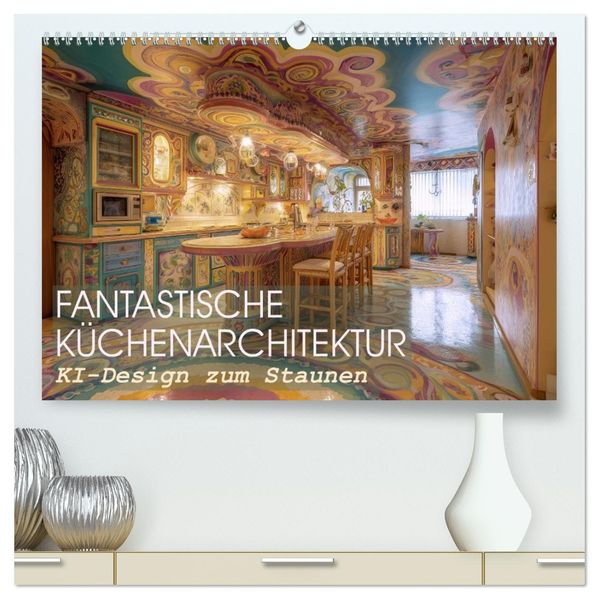 Fantastische Küchenarchitektur. KI-Design zum Staunen (hochwertiger Premium Wandkalender 2026 DIN A2 quer) Kunstdruck in Hochglanz