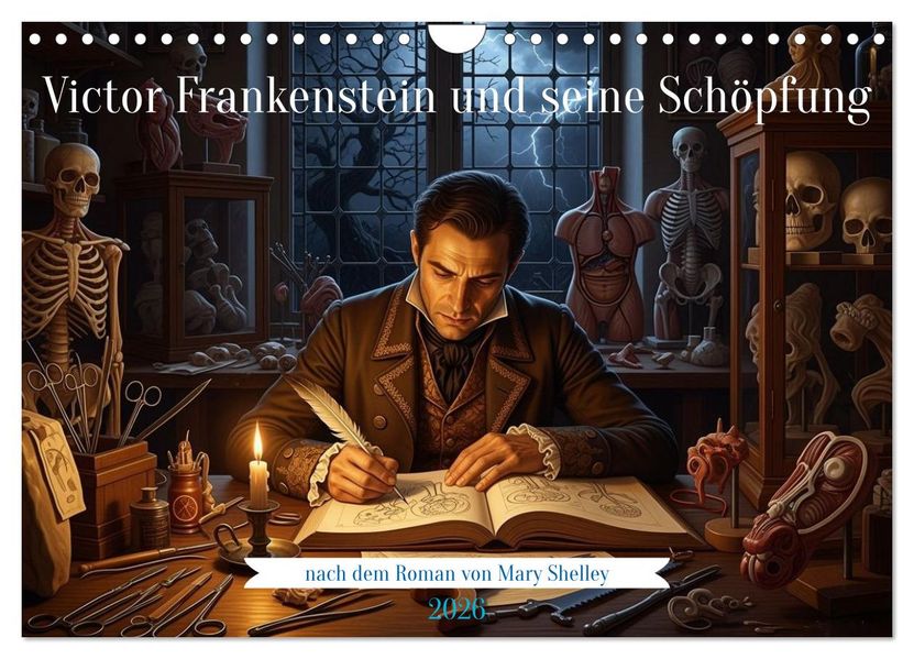 Victor Frankenstein und seine Schöpfung (Wandkalender 2026 DIN A4 quer) CALVENDO Monatskalender