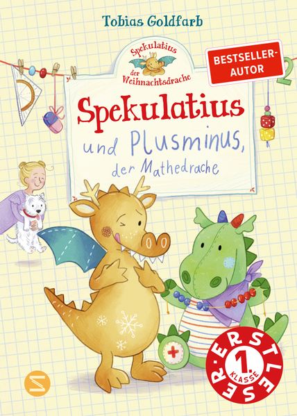 Spekulatius der Weihnachtsdrache. Spekulatius und Plusminus der Mathedrache