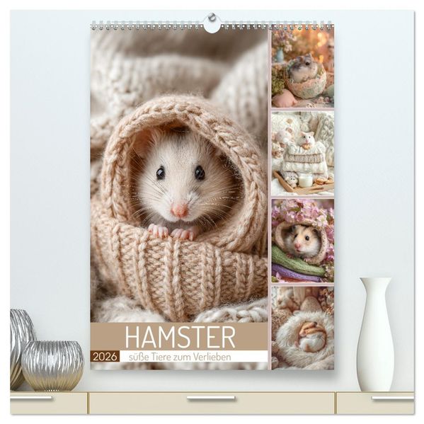 Hamster - süße Tiere zum Verlieben (hochwertiger Premium Wandkalender 2026 DIN A2 hoch) Kunstdruck in Hochglanz