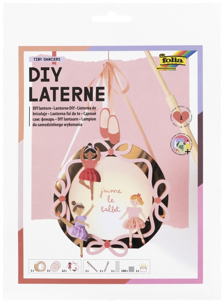 FOLIA Bastelartikel DIY Laterne Tiny Dancers inkl. 1 LED-Licht und Batterien