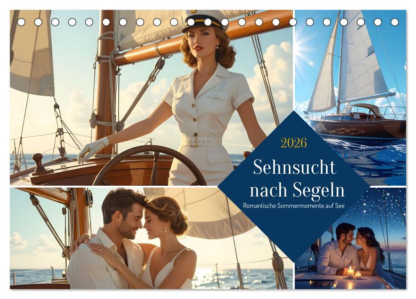 Sehnsucht nach Segeln (Tischkalender 2026 DIN A5 quer) CALVENDO Monatskalender