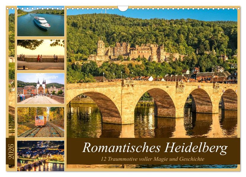 Romantisches Heidelberg - 12 Traummotive voller Magie und Geschichte (Wandkalender 2026 DIN A3 quer) CALVENDO Monatskalender