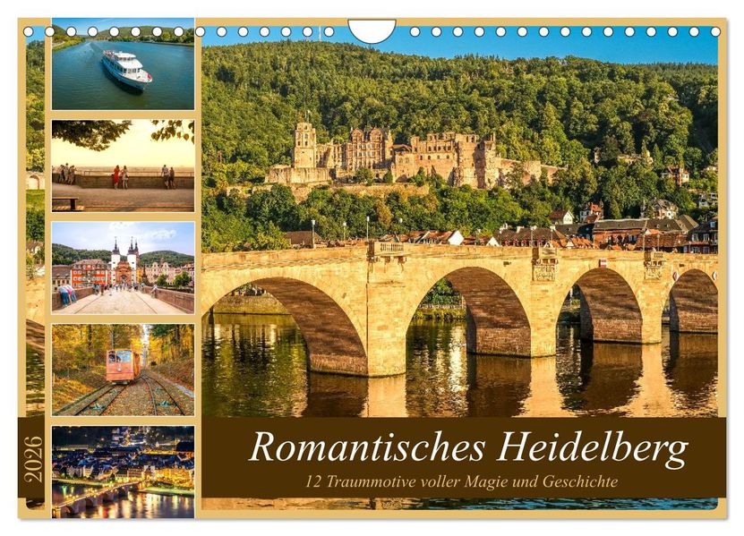 Romantisches Heidelberg - 12 Traummotive voller Magie und Geschichte (Wandkalender 2026 DIN A4 quer) CALVENDO Monatskalender