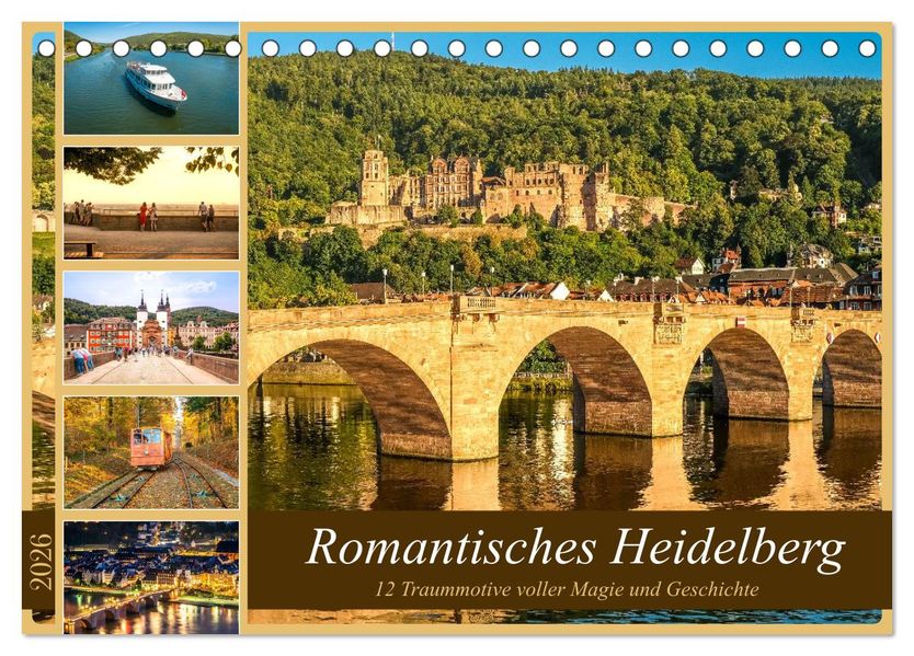 Romantisches Heidelberg - 12 Traummotive voller Magie und Geschichte (Tischkalender 2026 DIN A5 quer) CALVENDO Monatskalender