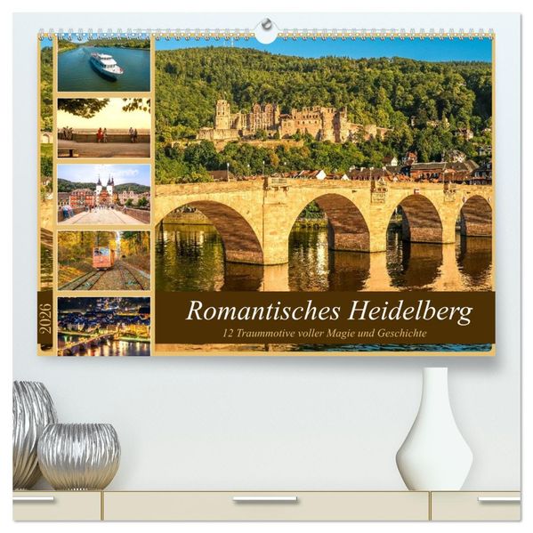 Romantisches Heidelberg - 12 Traummotive voller Magie und Geschichte (hochwertiger Premium Wandkalender 2026 DIN A2 quer) Kunstdruck in Hochglanz