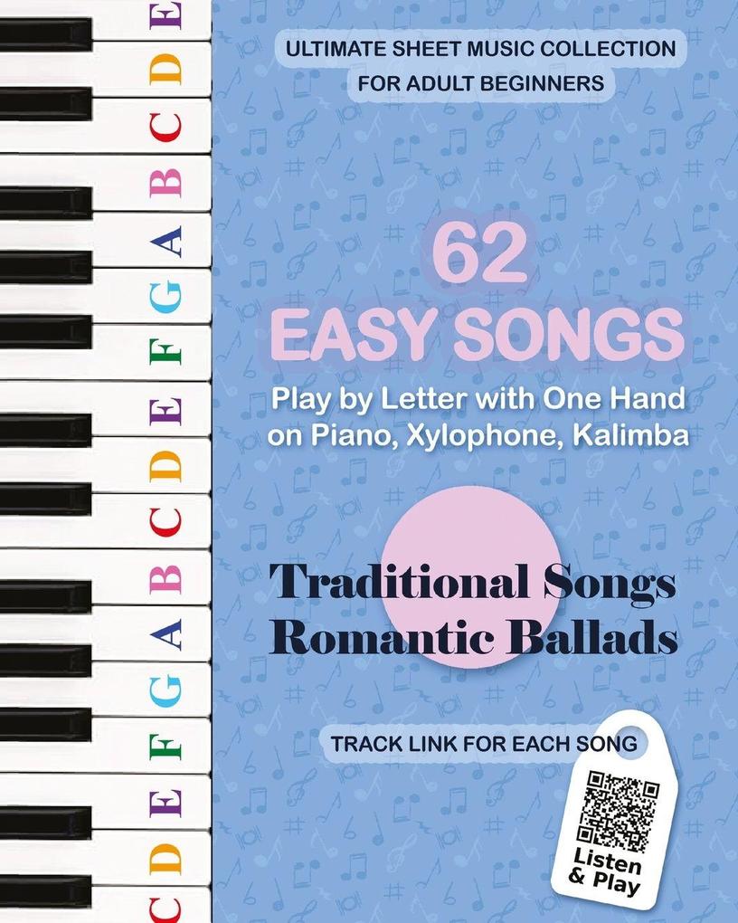 62 Easy Songs - Play by Letter with One Hand on Piano Xylophone Kalimba