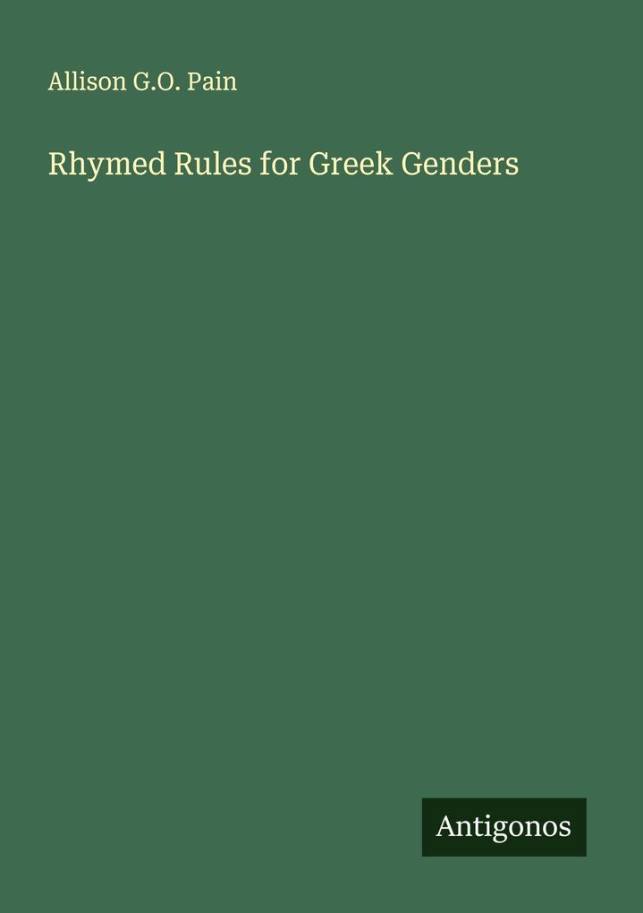 Rhymed Rules for Greek Genders