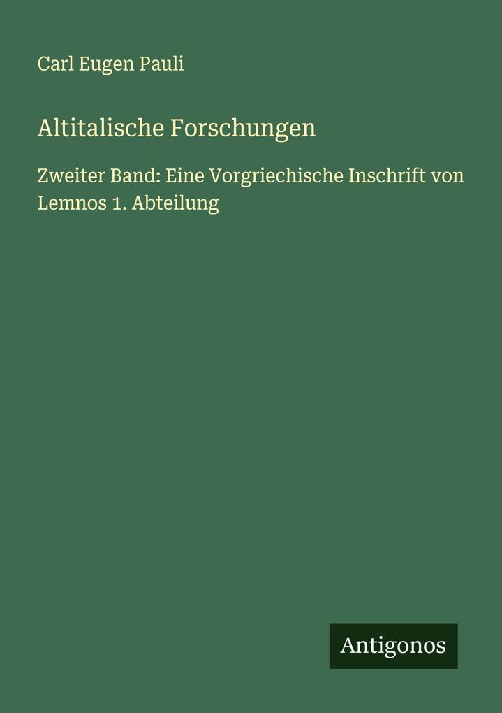 Altitalische Forschungen