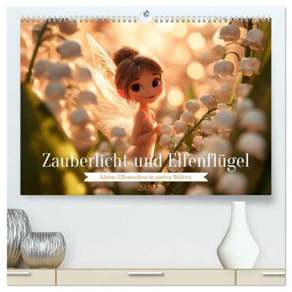Zauberlicht und Elfenflügel (hochwertiger Premium Wandkalender 2026 DIN A2 quer) Kunstdruck in Hochglanz