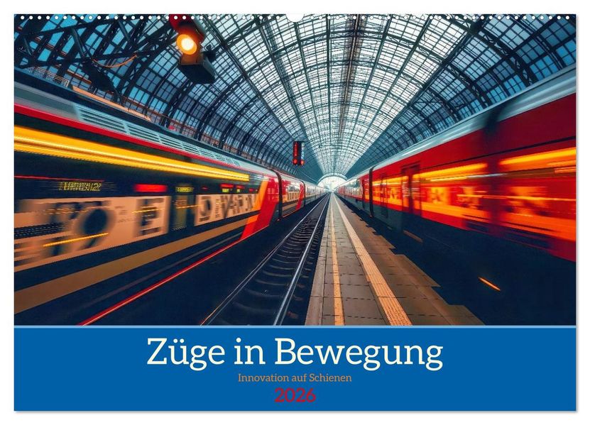 Züge in Bewegung (Wandkalender 2026 DIN A2 quer) CALVENDO Monatskalender
