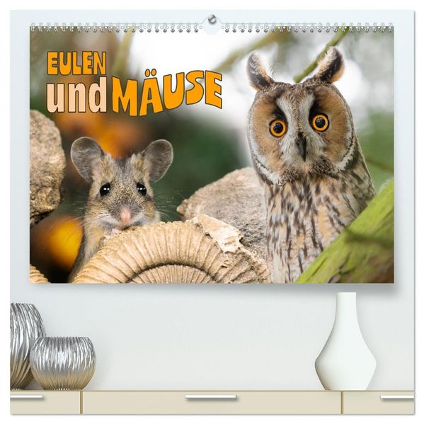 Eulen und Mäuse (hochwertiger Premium Wandkalender 2026 DIN A2 quer) Kunstdruck in Hochglanz