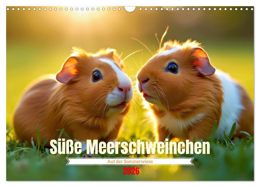 Süße Meerschweinchen (Wandkalender 2026 DIN A3 quer) CALVENDO Monatskalender