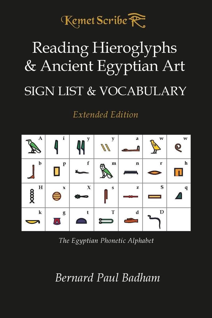 Reading Hieroglyphs & Ancient Egyptian Art - Sign List & Vocabulary