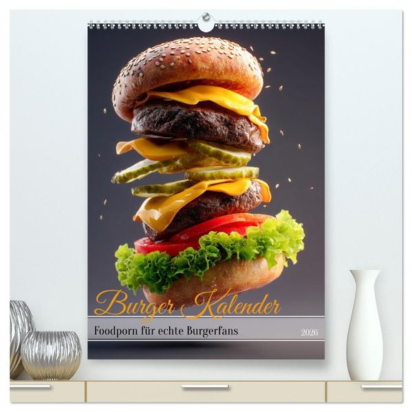 Burger Kalender - Foodporn für echte Burgerfans (hochwertiger Premium Wandkalender 2026 DIN A2 hoch) Kunstdruck in Hochglanz