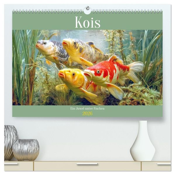 Kois - Ein Juwel unter Fischen (hochwertiger Premium Wandkalender 2026 DIN A2 quer) Kunstdruck in Hochglanz