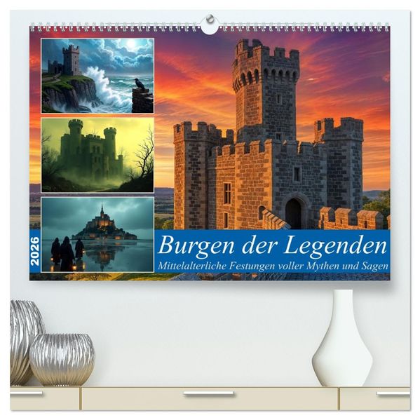 Burgen der Legenden (hochwertiger Premium Wandkalender 2026 DIN A2 quer) Kunstdruck in Hochglanz