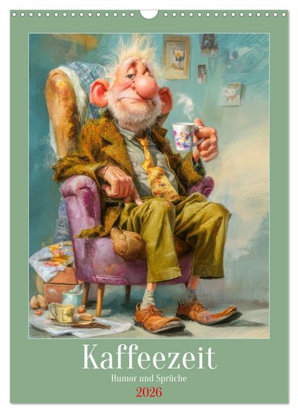Kaffeezeit - Humor und Sprüche (Wandkalender 2026 DIN A3 hoch) CALVENDO Monatskalender