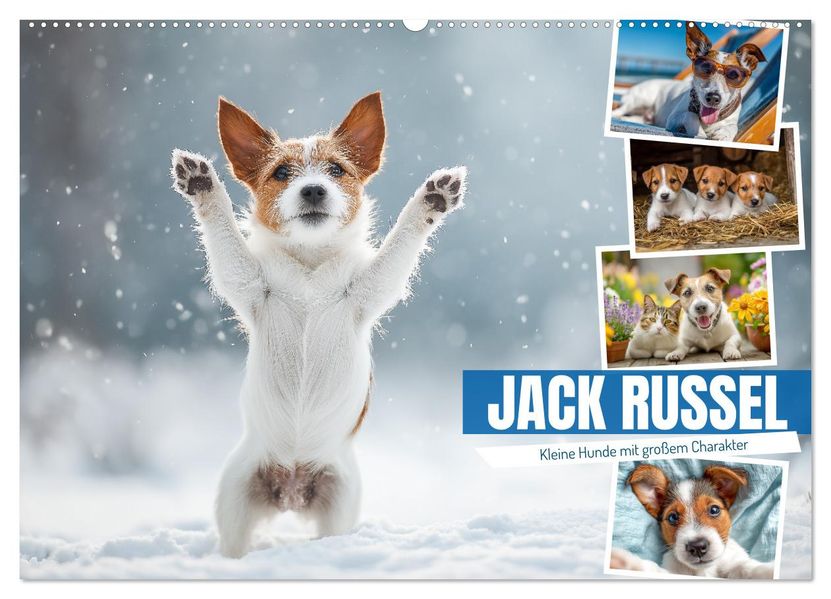 JACK RUSSEL - Kleine Hunde mit großem Charakter (Wandkalender 2026 DIN A2 quer) CALVENDO Monatskalender