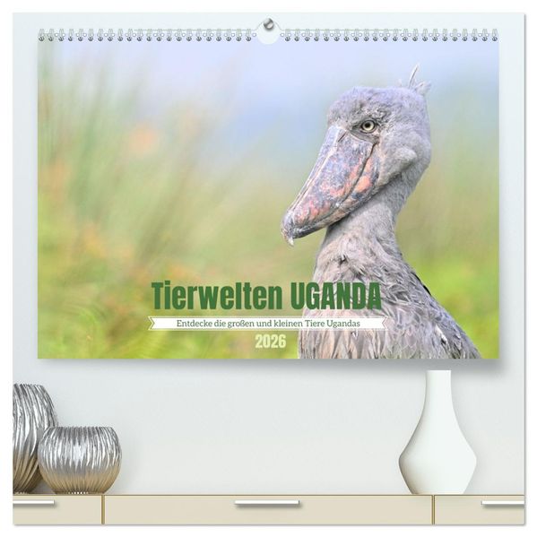 Tierwelten UGANDA (hochwertiger Premium Wandkalender 2026 DIN A2 quer) Kunstdruck in Hochglanz